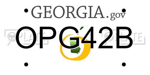 OPG42B Georgia License Plate