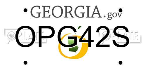 OPG42S Georgia License Plate