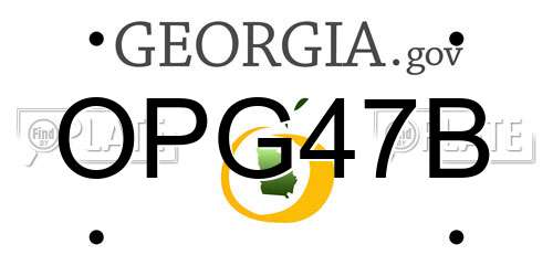 OPG47B Georgia License Plate