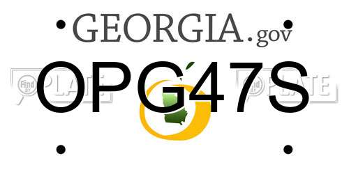 OPG47S Georgia License Plate