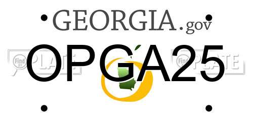 OPGA25 Georgia License Plate