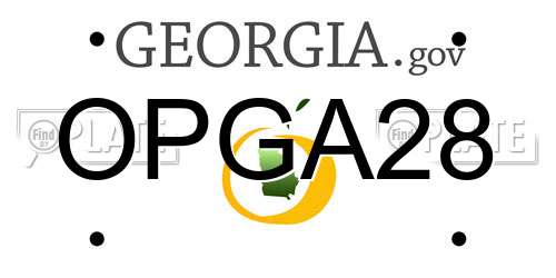 OPGA28 Georgia License Plate