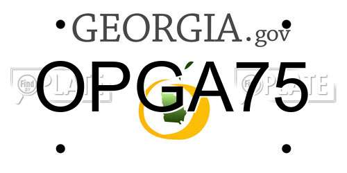 OPGA75 Georgia License Plate