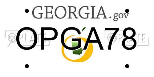 OPGA78 Georgia License Plate