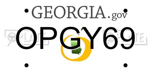 OPGY69 Georgia License Plate