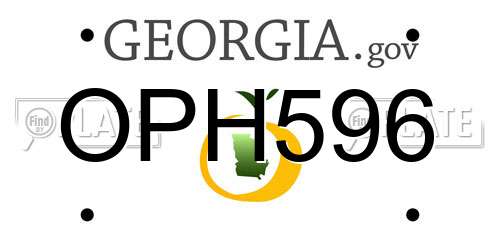 OPH596 Georgia License Plate