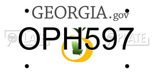 OPH597 Georgia License Plate