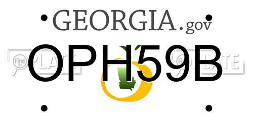 OPH59B Georgia License Plate