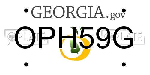 OPH59G Georgia License Plate