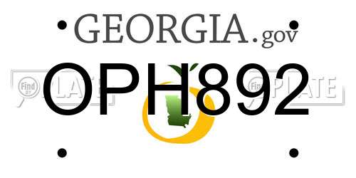 OPH892 Georgia License Plate