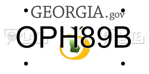 OPH89B Georgia License Plate