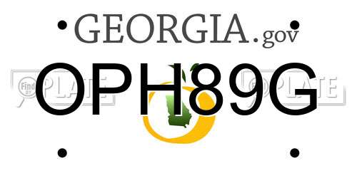 OPH89G Georgia License Plate