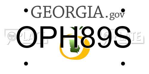 OPH89S Georgia License Plate