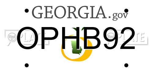 OPHB92 Georgia License Plate