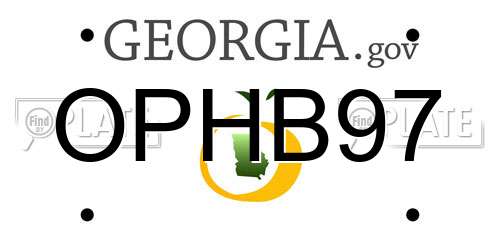OPHB97 Georgia License Plate