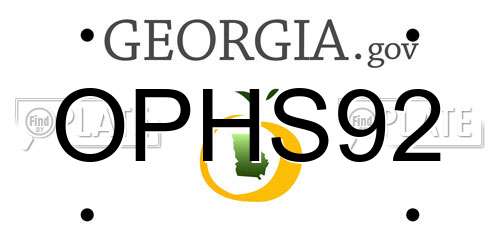 OPHS92 Georgia License Plate