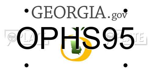 OPHS95 Georgia License Plate