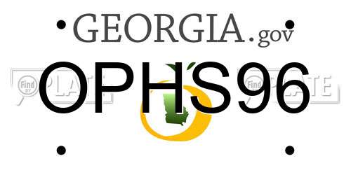 OPHS96 Georgia License Plate