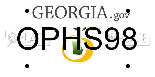 OPHS98 Georgia License Plate