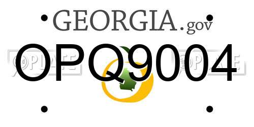 OPQ9004 Georgia License Plate