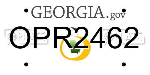 OPR2462 Georgia License Plate