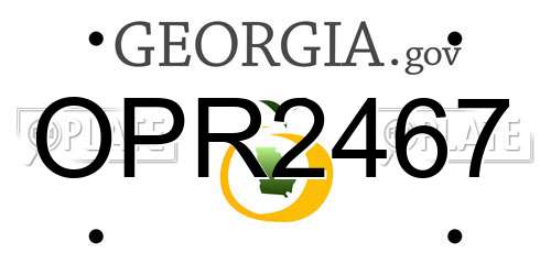OPR2467 Georgia License Plate