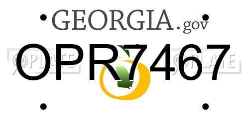 OPR7467 Georgia License Plate