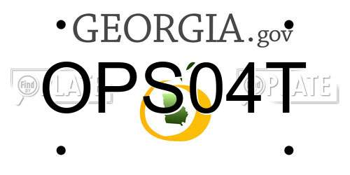 OPS04T Georgia License Plate