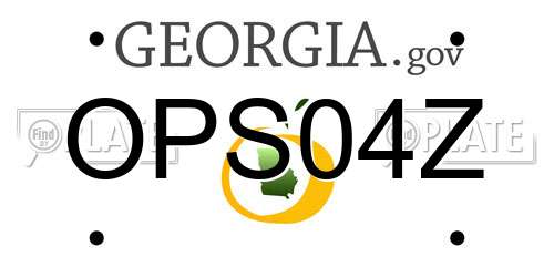 OPS04Z Georgia License Plate