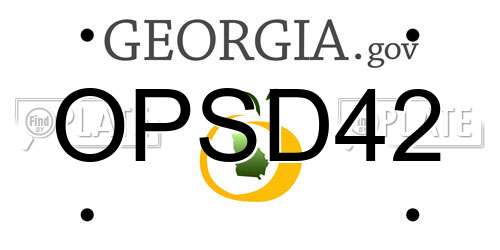 OPSD42 Georgia License Plate