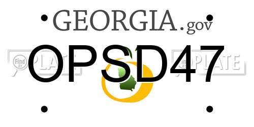 OPSD47 Georgia License Plate