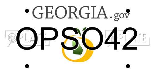 OPSO42 Georgia License Plate