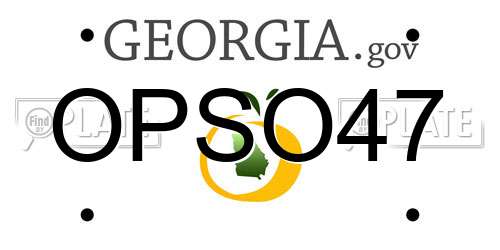 OPSO47 Georgia License Plate