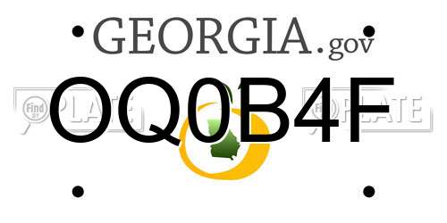 OQ0B4F Georgia License Plate