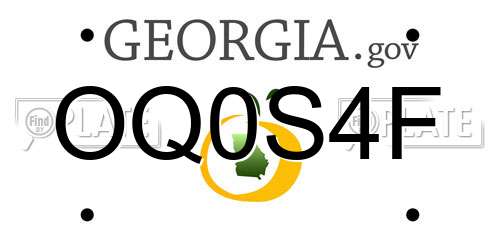 OQ0S4F Georgia License Plate