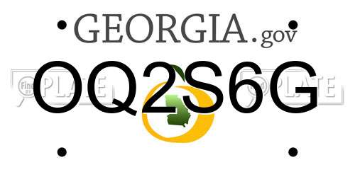 OQ2S6G Georgia License Plate