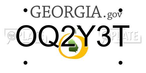OQ2Y3T Georgia License Plate