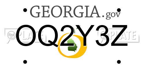 OQ2Y3Z Georgia License Plate