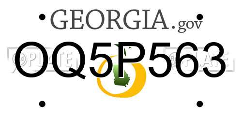 OQ5P563 Georgia License Plate