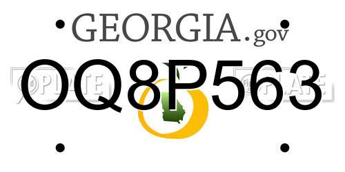 OQ8P563 Georgia License Plate
