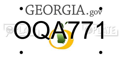 OQA771 Georgia License Plate