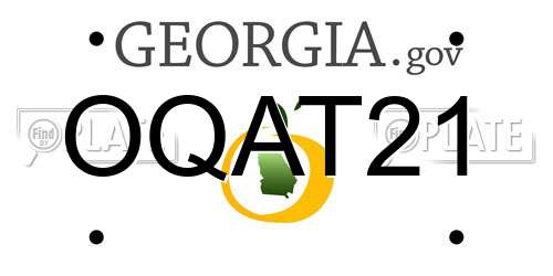 OQAT21 Georgia License Plate