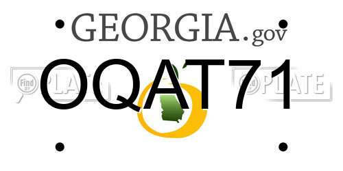 OQAT71 Georgia License Plate