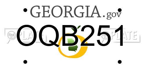 OQB251 Georgia License Plate