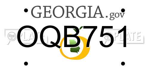OQB751 Georgia License Plate