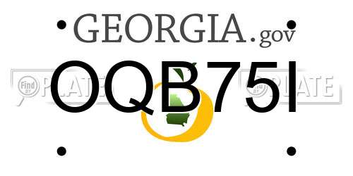 OQB75I Georgia License Plate