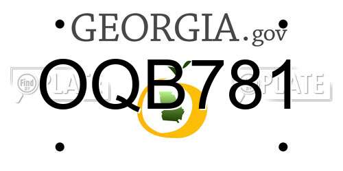 OQB781 Georgia License Plate