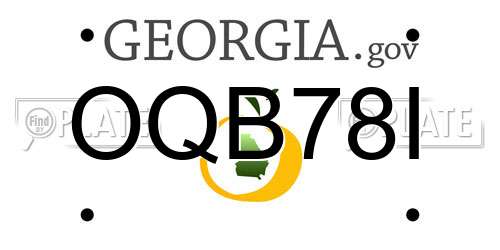 OQB78I Georgia License Plate