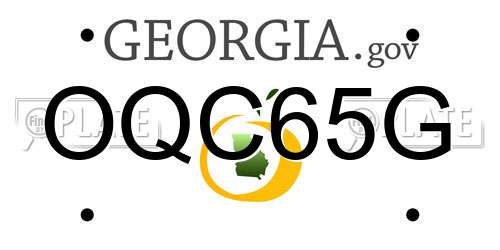 OQC65G Georgia License Plate