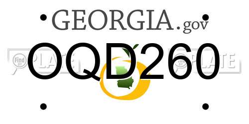 OQD260 Georgia License Plate